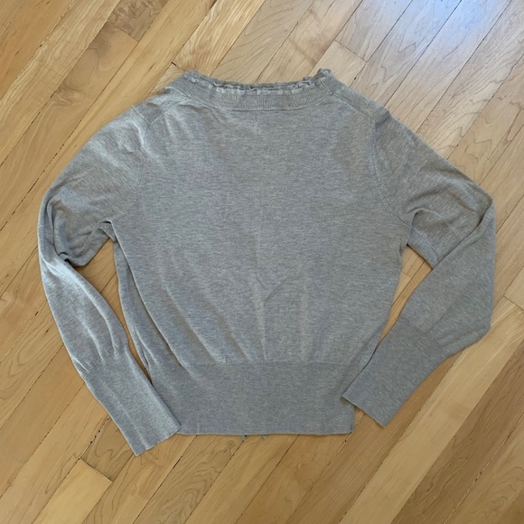 Banana Republic Tan Ruffle Cardigan Size S 10% Silk - Picture 5 of 6